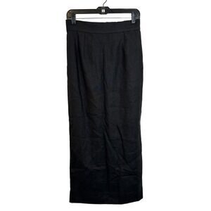 POSSE Emma Pencil Midi Skirt Size M Black Linen Minimalist Casual NEW